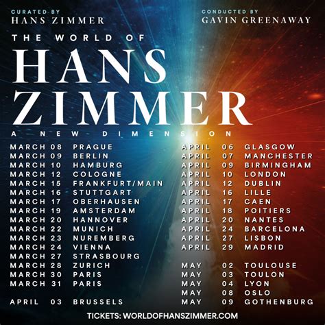 hans zimmer live 2024 setlist|Hans Zimmer Concert Map by year: 2024 .